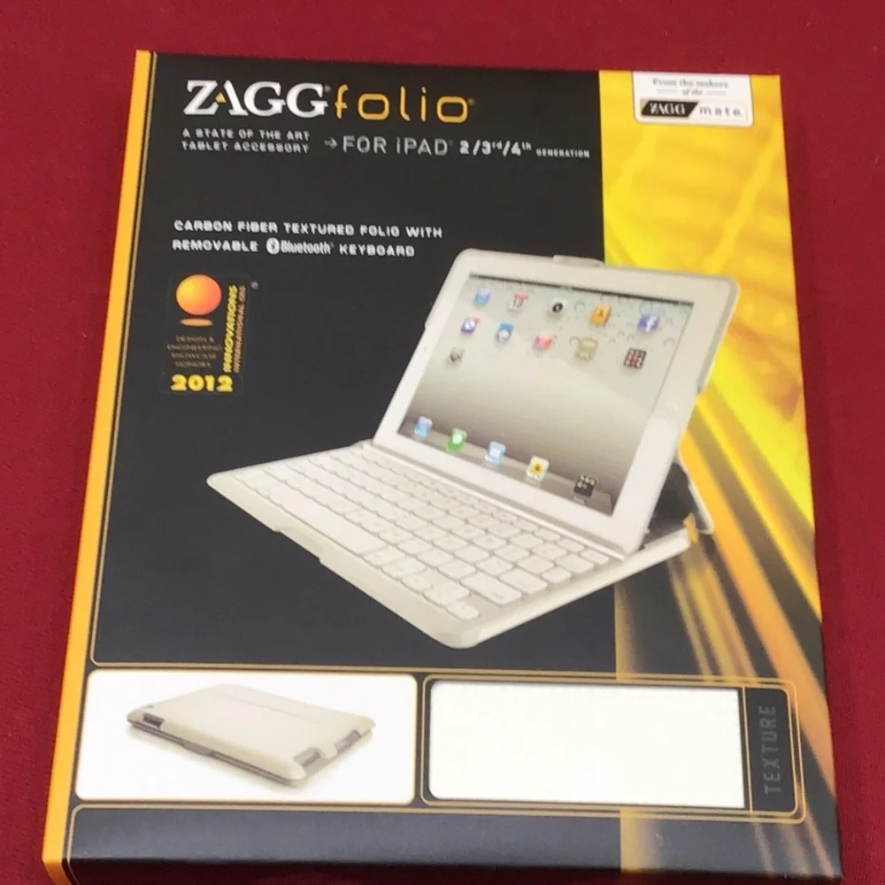 New Zag Mate Zagg folio removable keyboard with stand for iPad 2/3/4